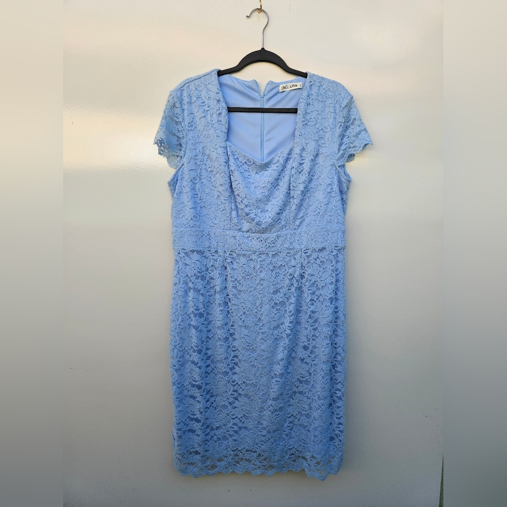 Grace Karin Light Blue Lace Midi Dress